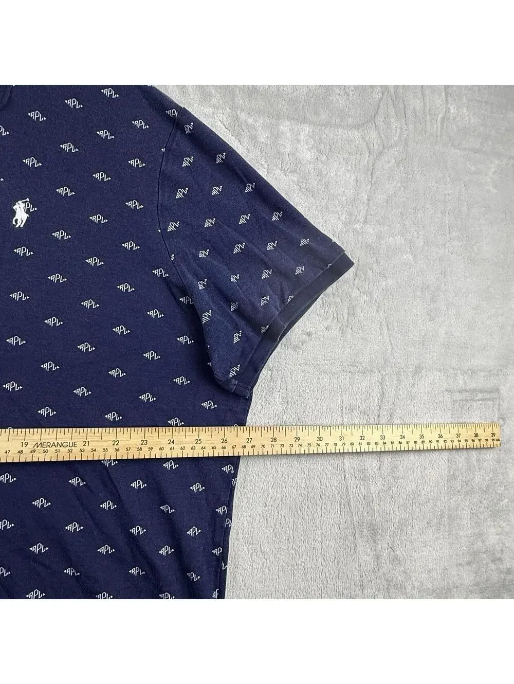 Polo Ralph Lauren Classic Fit Men XXL Navy All Over Print Pony Polo Shirt Preppy